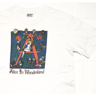 USA製 90s 不思議の国のアリス 鏡の国のアリス Tシャツ vintage-