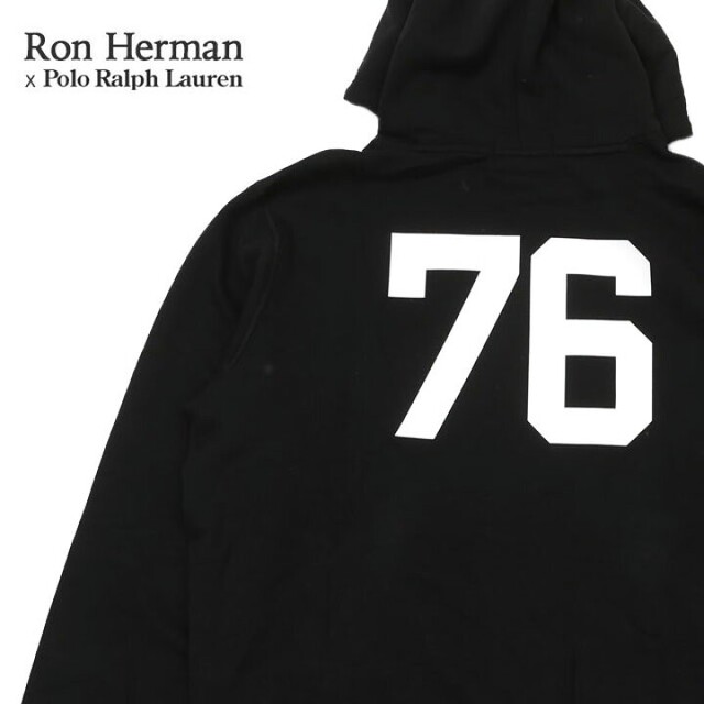 黒M ロンハーマン別注ポロラルフローレン Logo Sweat Hoodie