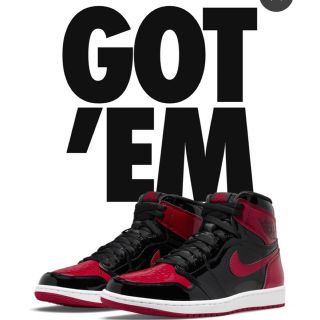 ナイキ(NIKE)のNike GS Air Jordan 1 High OG Patent Bred(スニーカー)