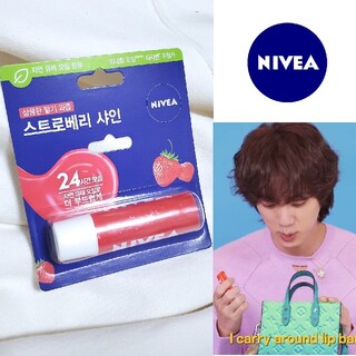 ニベア(ニベア)のNIVEA/韓国版リップクリーム ストロベリー BTS ソクジン(リップケア/リップクリーム)