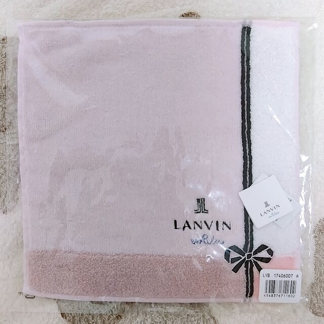 LANVIN en Bleu(ランバンオンブルー)のランバンオンブルー リボン タオルハンカチ ピンク 新品未使用 レディースのファッション小物(ハンカチ)の商品写真