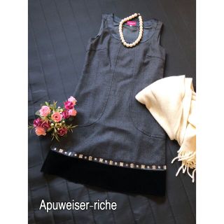 アプワイザーリッシェ(Apuweiser-riche)の【アプワイザー リッシェ】ビジュー付きワンピース/セレモニー/パーティー/結婚式(ひざ丈ワンピース)