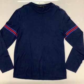 グッチ(Gucci)のGUCCI グッチ　シャツ　ロングシャツ　ネイビー　サイズタグ無し　r409(Tシャツ/カットソー(七分/長袖))