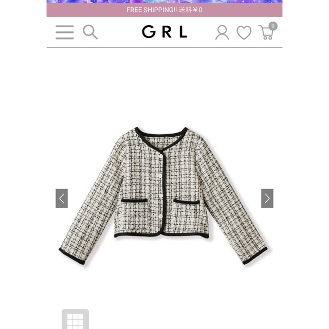 GRL(グレイル)のGRL ショート丈ジャケット レディースのジャケット/アウター(ノーカラージャケット)の商品写真