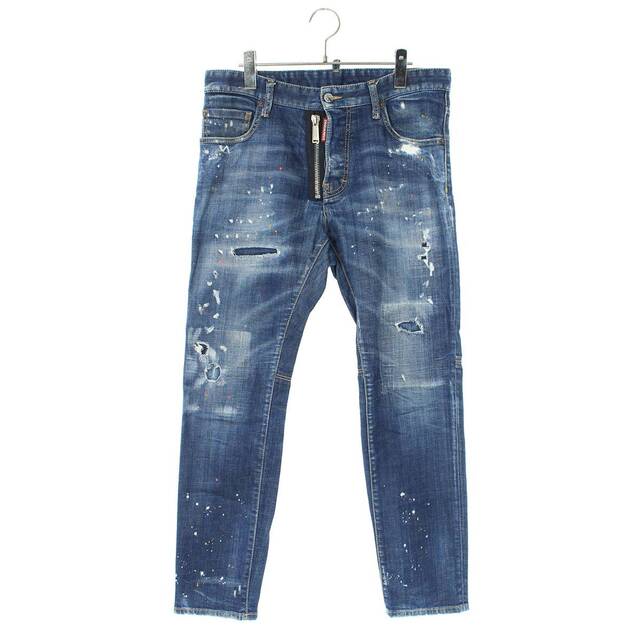 ディースクエアード 18AW CITY BIKER JEAN S71LB0505 S30342 ペンキクラッシュ加工デニムパンツ メンズ 46