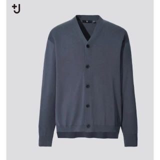 ユニクロ(UNIQLO)のユニクロ +J シルクコットンカーディガン メンズXLダークグレー 21ss(カーディガン)