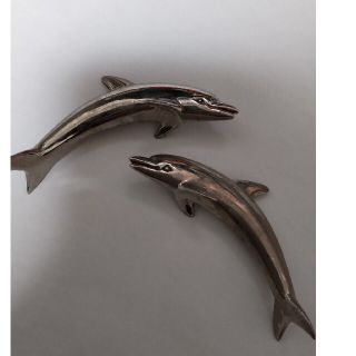 シルバー イルカ🐬メモ立て文鎮2セット(ネックレス)