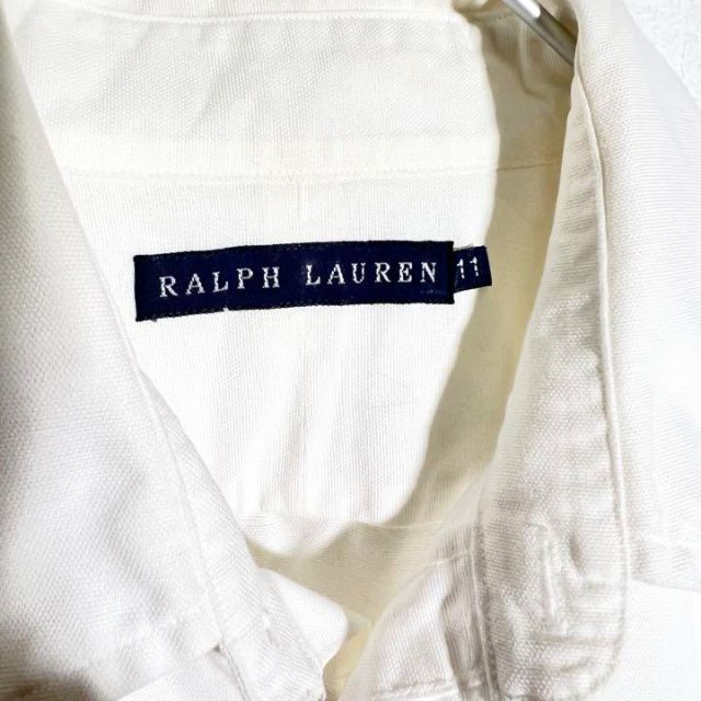 【ラルフローレン】シャツ 長袖 （11）シンプル ワンポイント 白 ホワイト