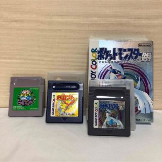 ゲームボーイ(ゲームボーイ)の【ゲームボーイソフト】ポケットモンスター　金・銀・緑(携帯用ゲームソフト)