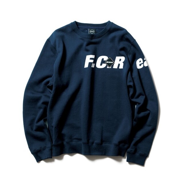 19aw fcrb「STRADDLE LOGO CREW NECK」XL 紺メンズ