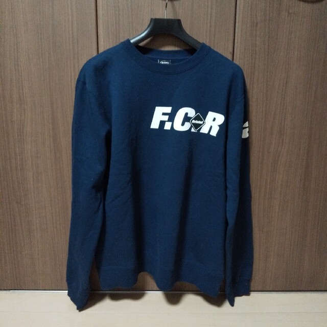 19aw fcrb「STRADDLE LOGO CREW NECK」XL 紺 | www.fleettracktz.com