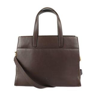 LOEWE - LOEWE ロエベ ハンドバッグ レザー ダークブラウン ゴールド