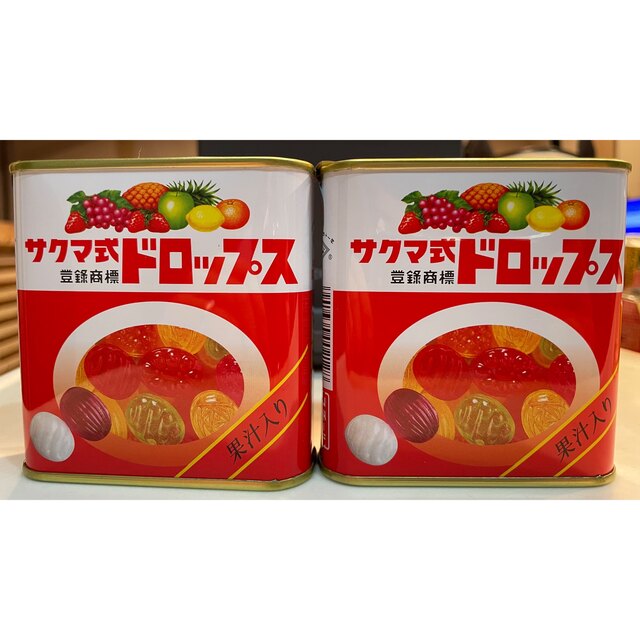 新品未開封★サクマ式ドロップス★赤缶2缶★佐久間製菓★サクマドロップス 食品/飲料/酒の食品(菓子/デザート)の商品写真