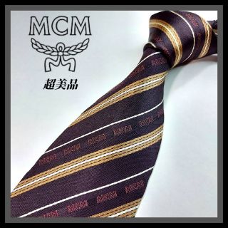 エムシーエム(MCM)の203【MCM】エムシーエム ネクタイ  茶×白×レジメンタルストライプ(ネクタイ)