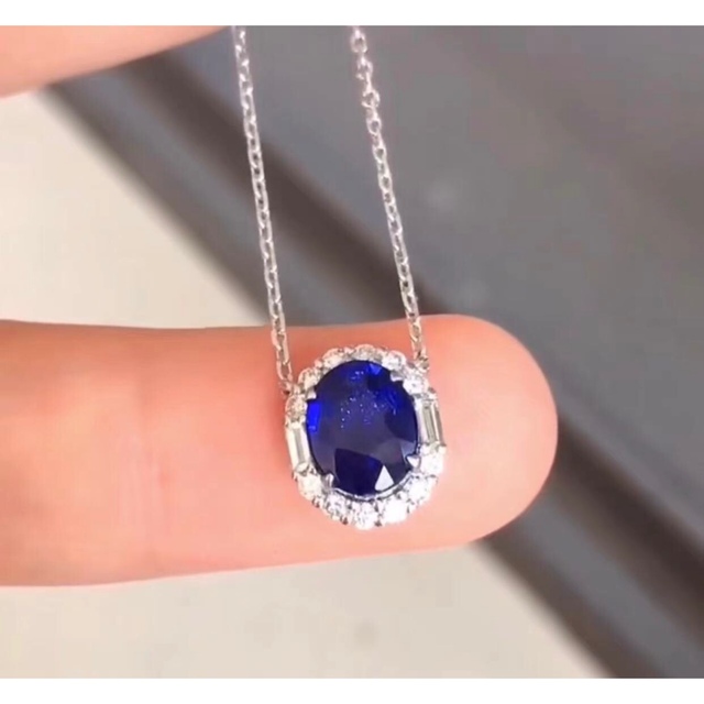 ⭐天然 ロイヤルブルーサファイア ダイヤ  ネックレス k18 1.12ct