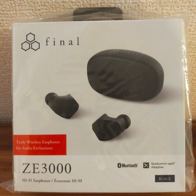 新品未開封】final フルワイヤレスイヤホン ZE3000 BLACK-
