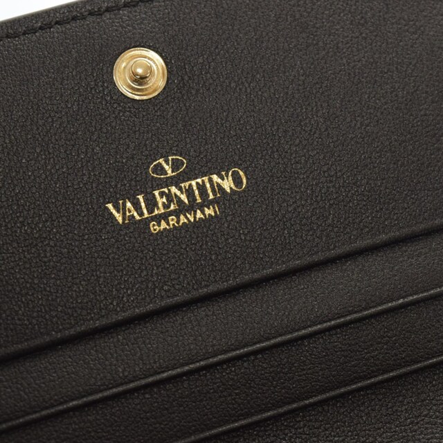 VALENTINO(ヴァレンティノ)のVALENTINO ヴァレンチノ VLTN COMPACT LETHER WALLET QW2P0P39RCH ロゴ コンパクト二つ折り財布 ブラック メンズのファッション小物(折り財布)の商品写真