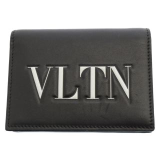 ヴァレンティノ(VALENTINO)のVALENTINO ヴァレンチノ VLTN COMPACT LETHER WALLET QW2P0P39RCH ロゴ コンパクト二つ折り財布 ブラック(折り財布)