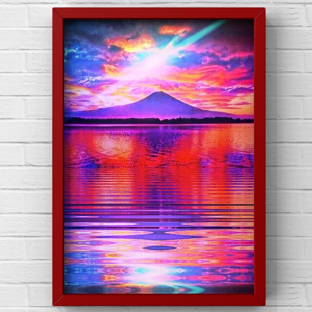 ♪開運幸運呼ぶ額付き富士山グラフィックアートピクチャー♪絵画 ♪開運幸運呼ぶ額付き富士山グラフィックアートピクチャー♪絵画