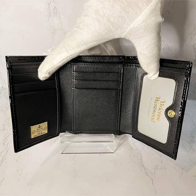 Vivienne Westwood 三つ折り財布 エナメルブラック | www.talentchek.com