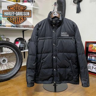 ハーレーダビッドソン(Harley Davidson)のリバーシブル☆Harley-Davidson ダウンジャケット ブラック/M(装備/装具)