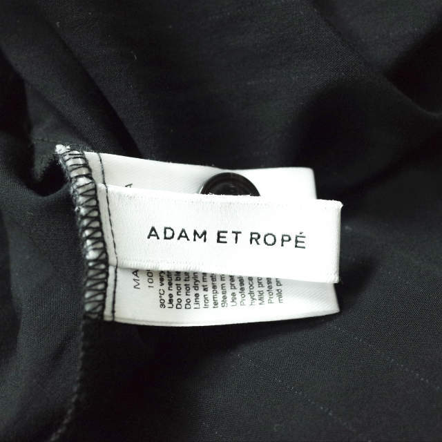 ADAM ET ROPE アダムエロペ 22AW イージーレーヨンシャツワンピース GAE22020 Free ブラック ロング マキシ ドレス ストライプ トップス【ADAM ET ROPE】