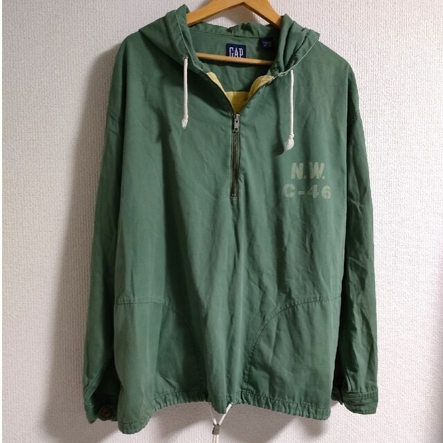 OLD GAP ハーフジップ コットン ジャケット カーキ N.W. C-46- OLD GAP ハーフジップ コットン ジャケット カーキ N.W. C-46-