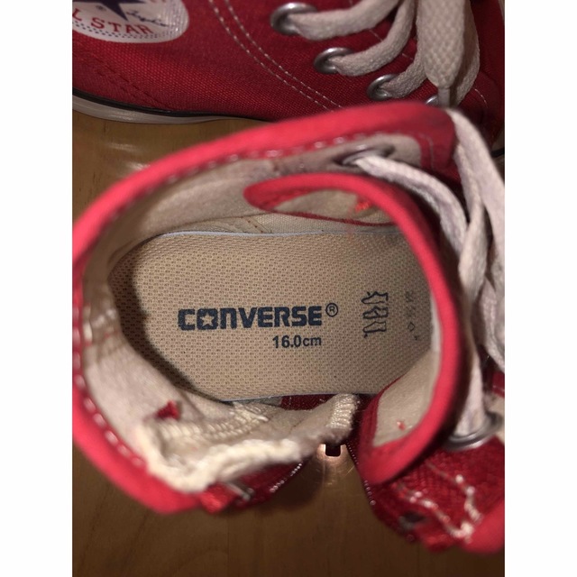 CONVERSE(コンバース)の【値下げ】コンバース ハイカットスニーカー １６センチ キッズ/ベビー/マタニティのキッズ靴/シューズ(15cm~)(スニーカー)の商品写真