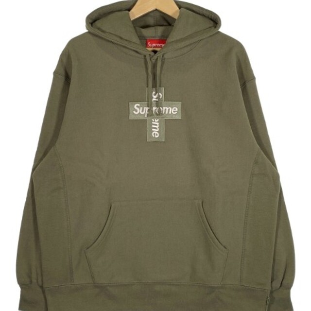 シュプリーム 20AW クロスボックスロゴパーカー ライトオリーブ Size L