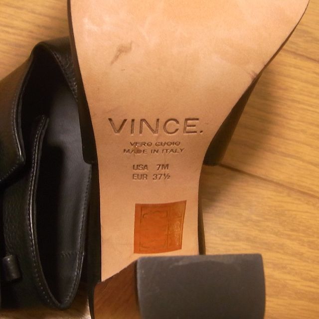 Vince(ビンス)の美品 VINCE ヴィンス サンダル 37ハーフ 黒 レザー レディースの靴/シューズ(サンダル)の商品写真