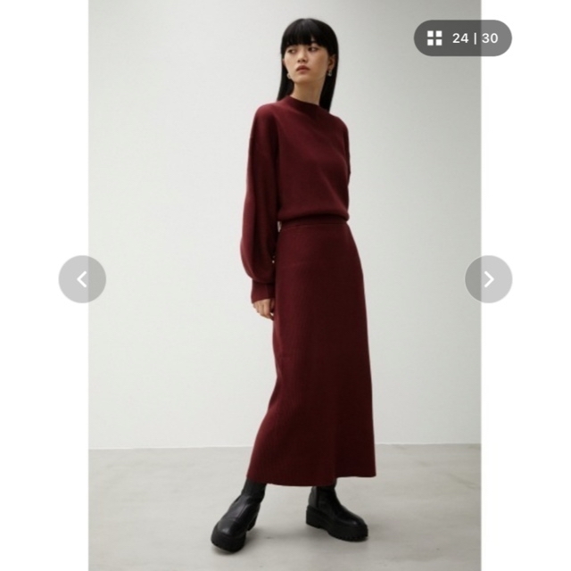 AZUL by moussy(アズールバイマウジー)の新品未使用タグなし BOTTLE NECK BLOUSING RIB OP  レディースのワンピース(ロングワンピース/マキシワンピース)の商品写真