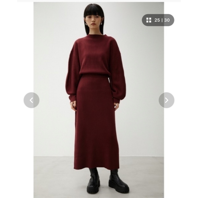 AZUL by moussy(アズールバイマウジー)の新品未使用タグなし BOTTLE NECK BLOUSING RIB OP  レディースのワンピース(ロングワンピース/マキシワンピース)の商品写真