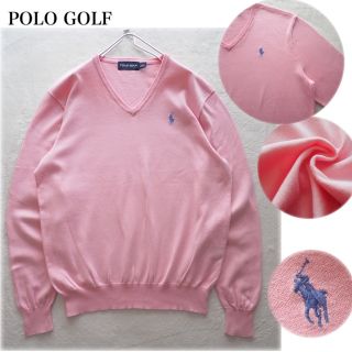 ポロゴルフ(Polo Golf)のPOLO GOLF ポロ ラルフローレン ピマコットン Vネックニット ピンク(ニット/セーター)