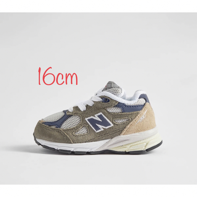 New Balance(ニューバランス)のNEW BALANCE IC990TO3-INFANTS OLIVE 16cm キッズ/ベビー/マタニティのキッズ靴/シューズ(15cm~)(スニーカー)の商品写真