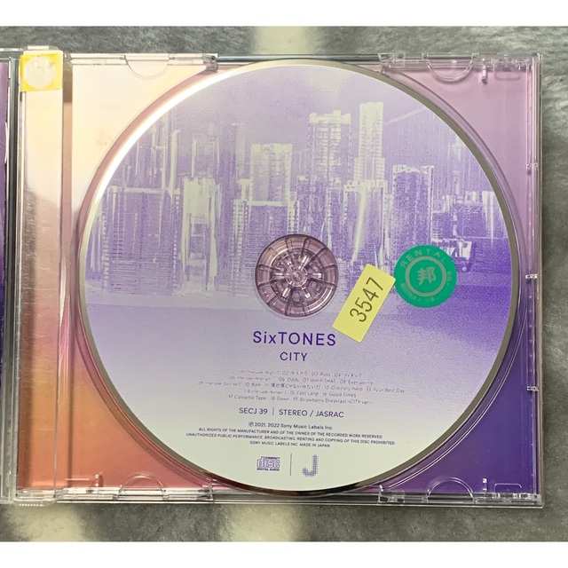 SixTONES(ストーンズ)のCITY／SixTONES   通常盤 エンタメ/ホビーのCD(ポップス/ロック(邦楽))の商品写真
