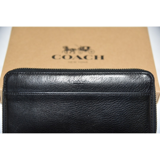 COACH(コーチ)の外観美品COACHレザーラウンドファスナー メンズのファッション小物(長財布)の商品写真