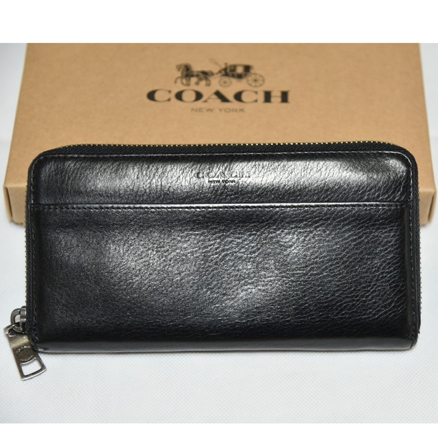 COACH(コーチ)の外観美品COACHレザーラウンドファスナー メンズのファッション小物(長財布)の商品写真