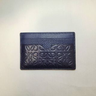 ロエベ(LOEWE)の【超美品】LOEWE カードケース ネイビー カーフスキン(名刺入れ/定期入れ)