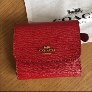 コーチ(COACH)のCOACH コーチ 三つ折り財布　赤(財布)