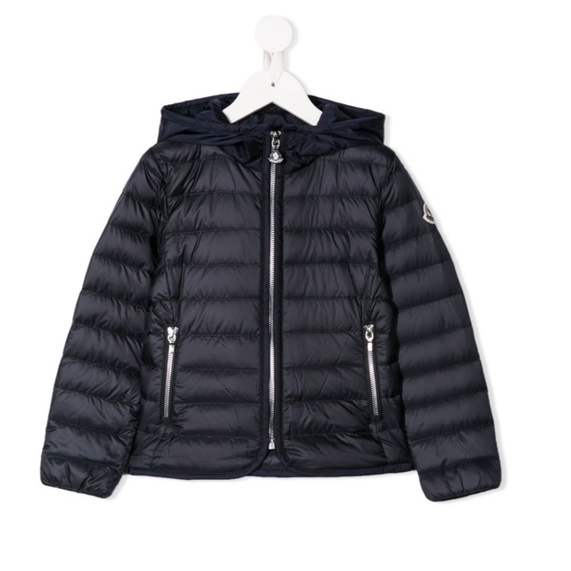 MONCLER(モンクレール)のモンクレール　キッズ　ライトダウン　フーテッド　パテッドジャケット キッズ/ベビー/マタニティのキッズ服女の子用(90cm~)(ジャケット/上着)の商品写真