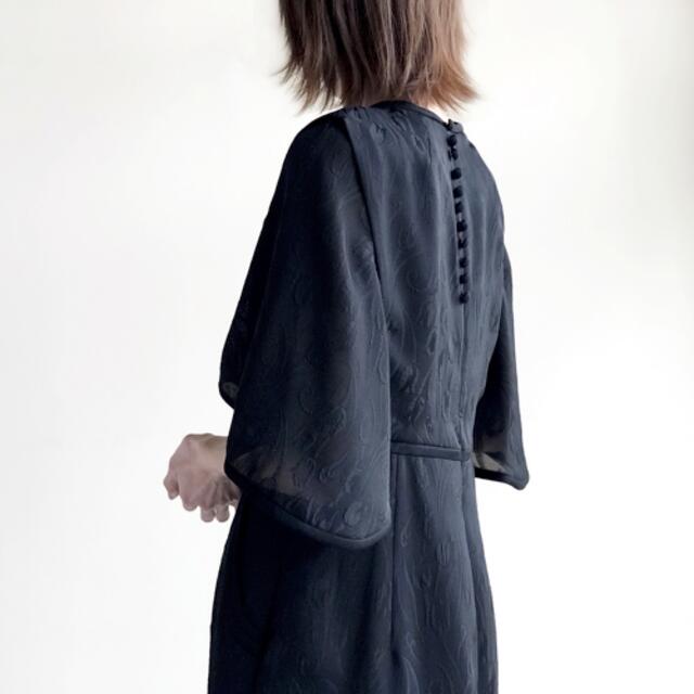 mame(マメ)のmame Tulip Motif Jacquard Dress - black レディースのワンピース(ロングワンピース/マキシワンピース)の商品写真