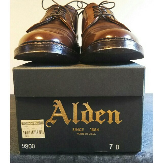 Alden(オールデン)の美品 ラベロコードバン PTB オールデン 9900 7D プレーントゥ メンズの靴/シューズ(ドレス/ビジネス)の商品写真