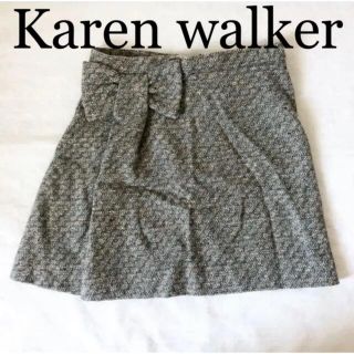 カレンウォーカー(KAREN WALKER)のカレンウォーカー　韓国風　ツイード　ハイウエスト　スカート(ひざ丈スカート)