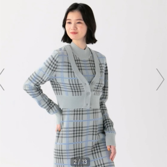 GU - お値下げ・チェックジャカードニットワンピースの通販 by GU - お値下げ・チェックジャカードニットワンピースの通販 by