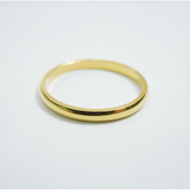 約6.5号 2mm幅 ゴールドカラー ステンレス製 外甲丸リング レディースのアクセサリー(リング(指輪))の商品写真