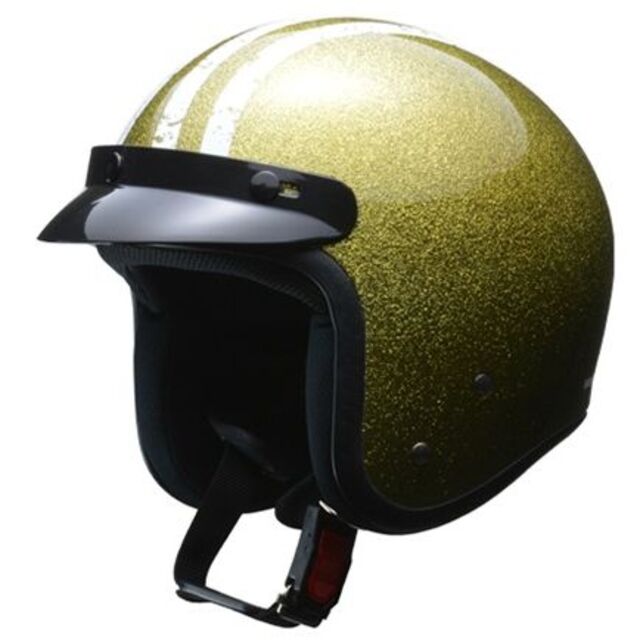 ★新品★ FLAKER ヘルメット バイク用 ゴールド フルフェイス バイザー付