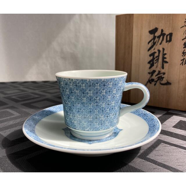 染龍窯　中尾龍純　染錦七宝文　珈琲碗　カップ&ソーサー　１客美術品/アンティーク