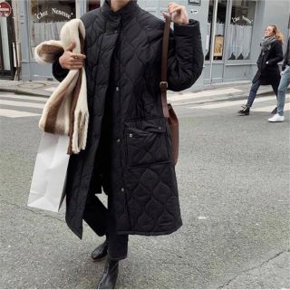 ザラ(ZARA)のスタンドカラーキルティングコート(ロングコート)