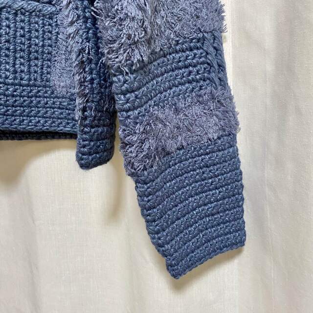 WIDE CHECK HAND KNIT