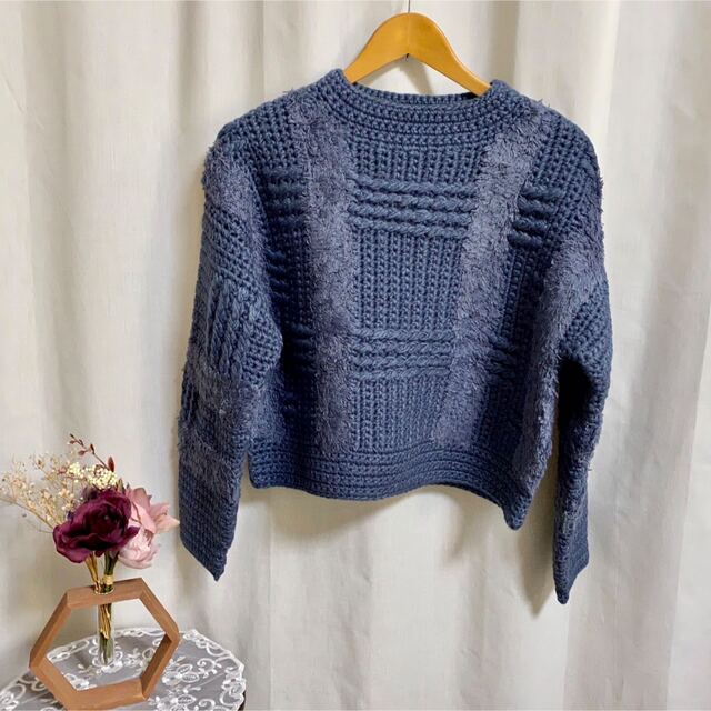 クラネ正規品！新品紙タグ付★ハンドニットWIDE CHECK HAND KNIT